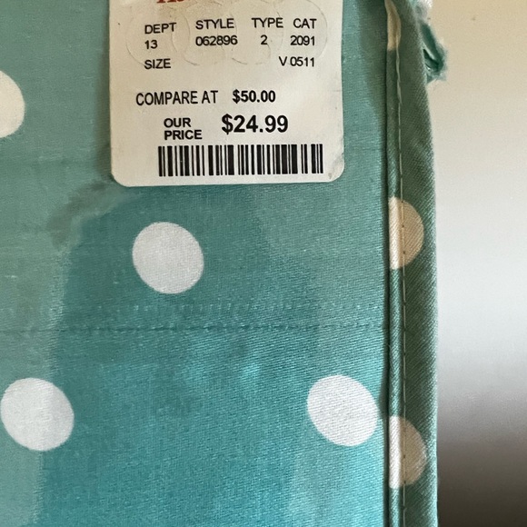 New Twin Sheet Set Matouk Teal/White Polka Dot - Picture 3 of 8